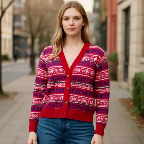 Lane Bryant Sweaters - NWOT Lane Bryant Fair Isle Holiday Snowflake Cardigan Sweater